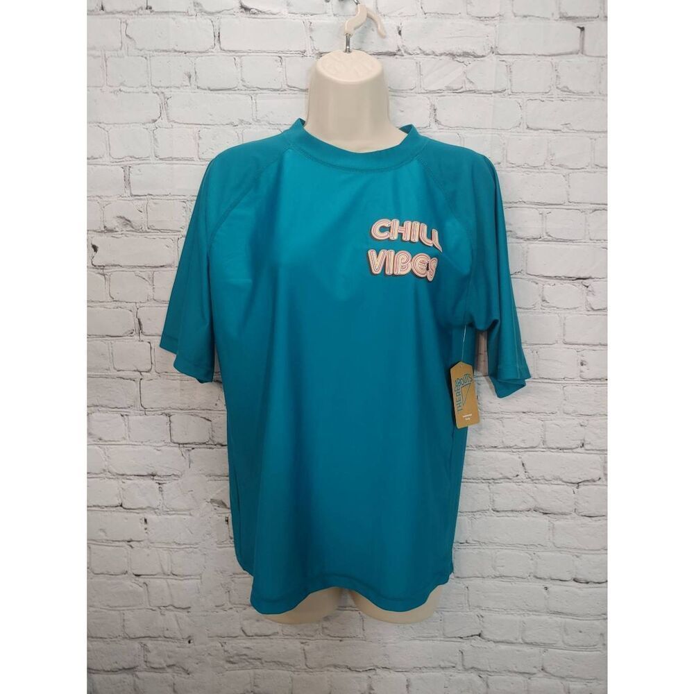 ThereAbouts Boys Size XXL (22H) Teal Surfboard Beach Shirt